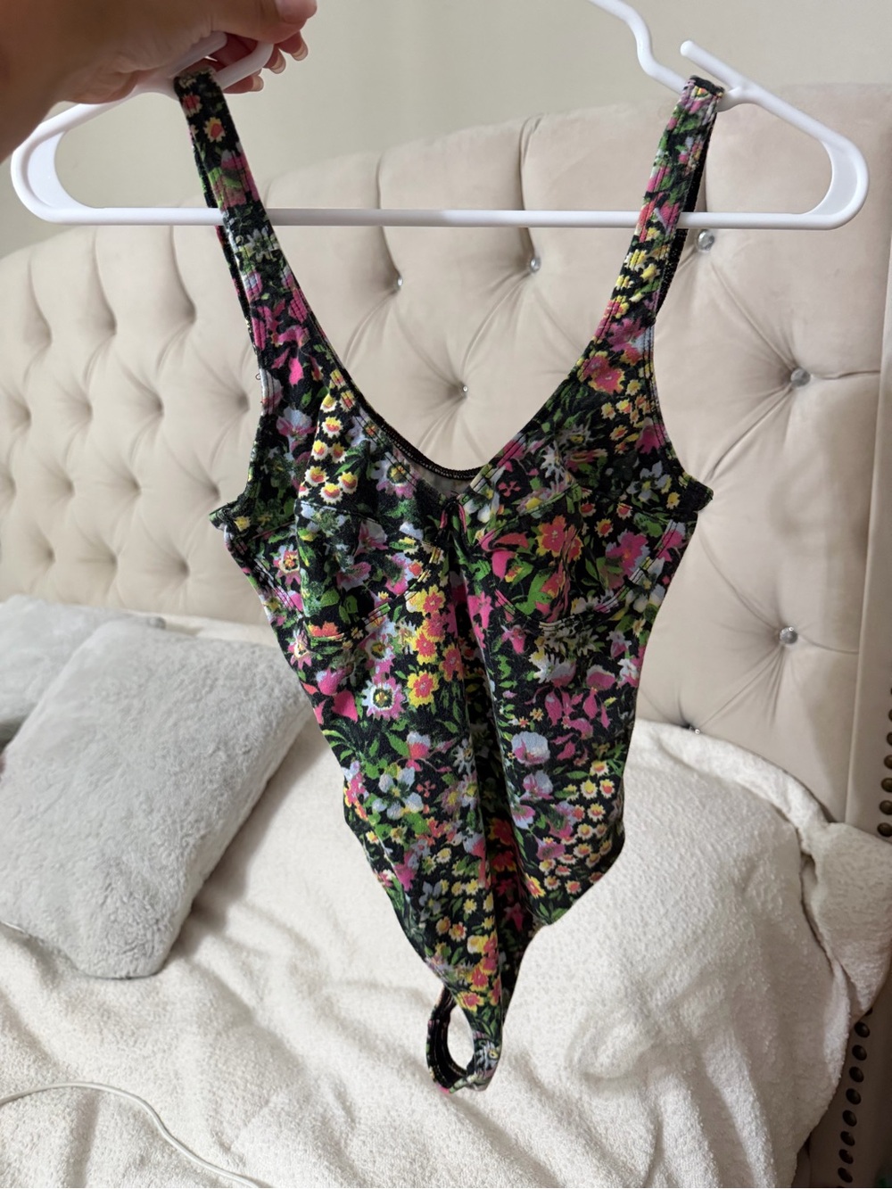 Urban Outfitters Out From Under bodysuit thong floral small